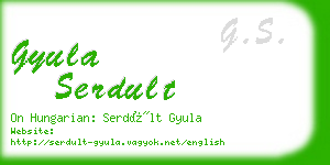 gyula serdult business card